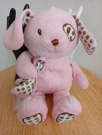 Peluche chien rose Marron toys bruin