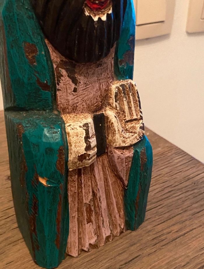 Ensemble de 3 statues en bois colorées - photo numéro 9