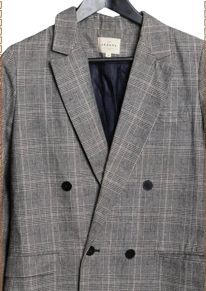 Blazer gris chiné Sézane – Taille 38 - photo numéro 3