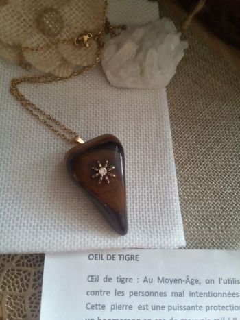 Collier pierre naturelle oeil de tigre 🐯.
