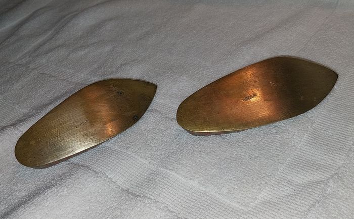 paire de Cendrier babouche coloré sabot bronze cuivre laiton India - photo numéro 2