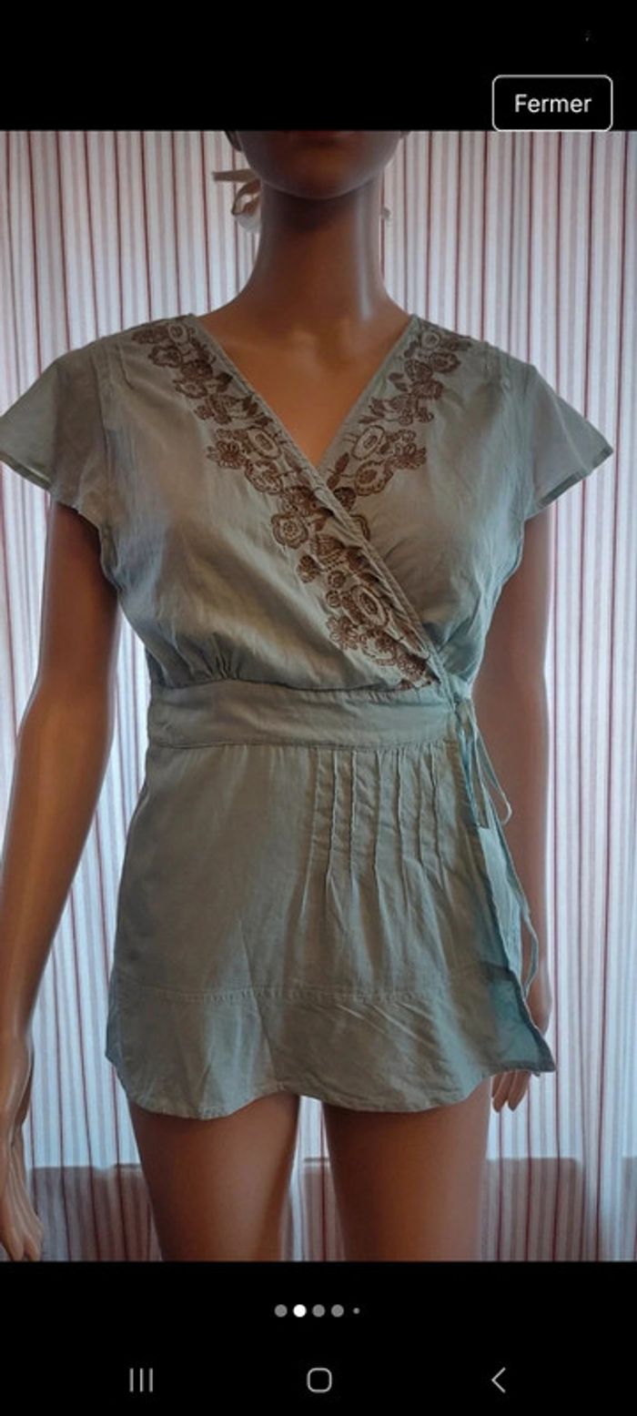 Jolie Blouse Donaldson taille 42 tourquoise - photo numéro 2