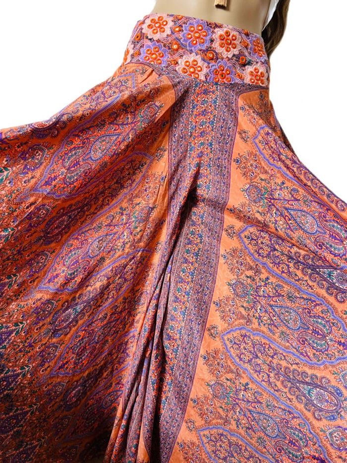 🪷Jupe-culotte indienne boho chic hippie Indian embroidered paisley skirt-culottes🪷 - photo numéro 13
