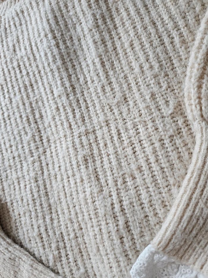 Pull ocre et dentelle TU - photo numéro 6
