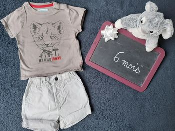 Ensemble short + tee-shirt garçon 6 mois