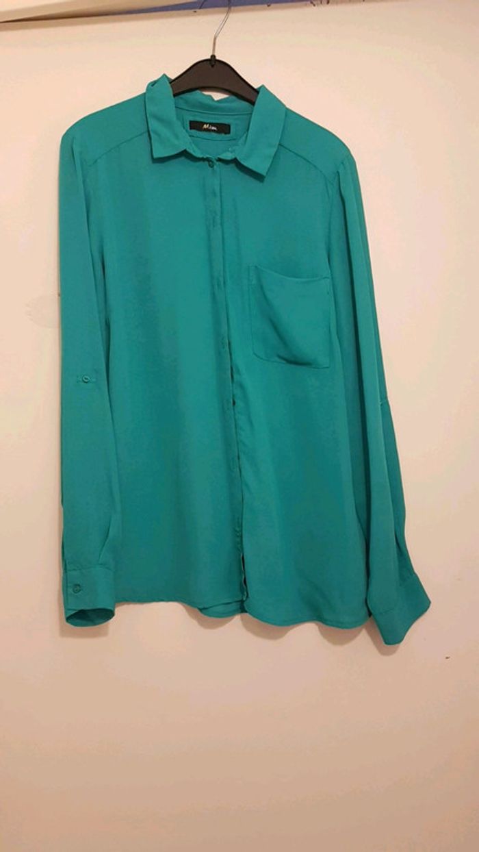 Chemisier femme manche longue vert taille 40 MIM