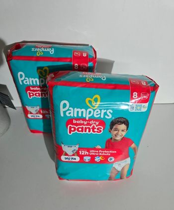 Pampers taille 8 pants+17 kg lot de 2 paquets 26X2=52 couches 👌 ENVOI RAPIDE 