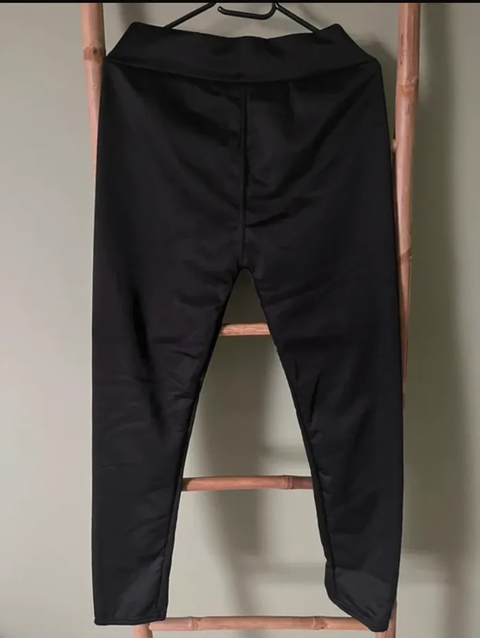 Legging noir chaud doublé polaire intérieur doux - Taille L - photo numéro 3