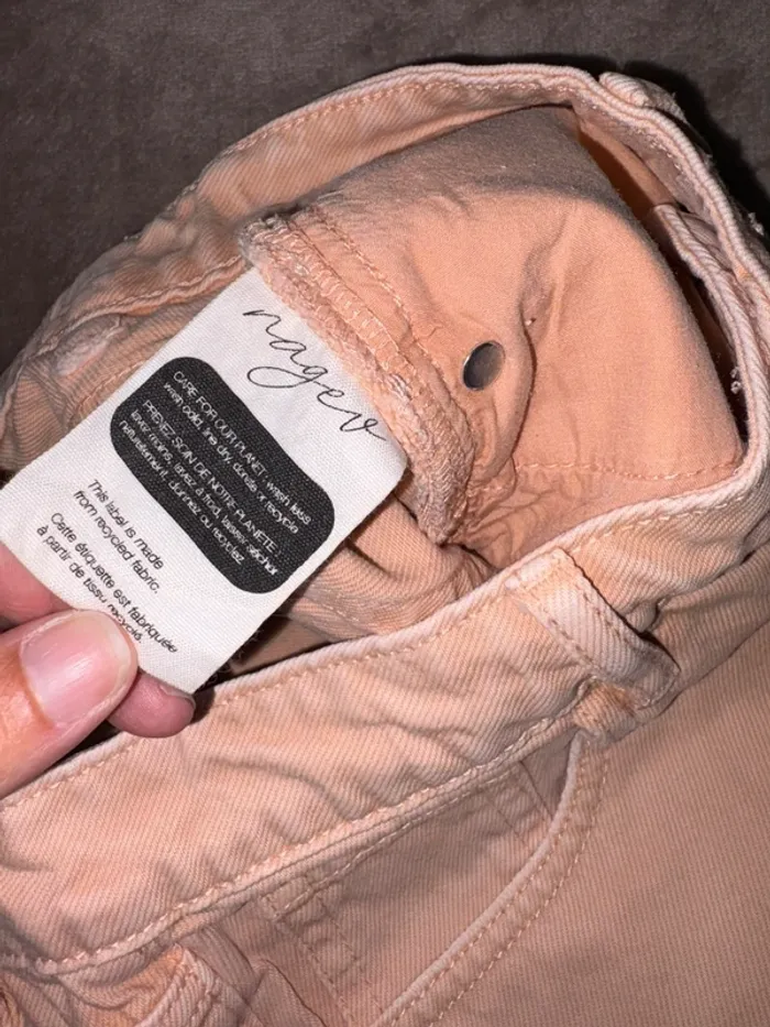 Short en jean femme rose saumon taille 34 Nagev en très bon état - photo numéro 3