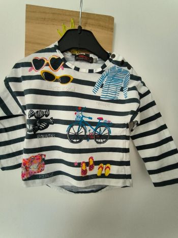 Marinière tee shirt fille catimini