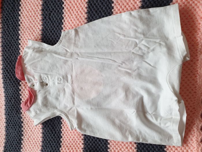 Pyjama combi courte blanc motif pomme rose fluo - T18M - Obaïbi - photo numéro 3