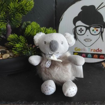 Doudou  Et Compagnie Koala Les Minizoo Gris Écharpe Point Pois #geektradedoudou
