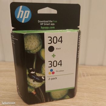 Pack de deux cartouches d'imprimante d'encre hp 304 d'origine - Noire + couleur-