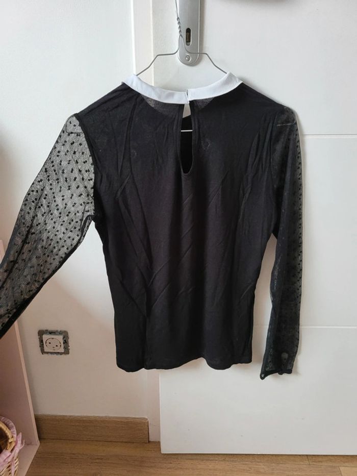 Tee shirt fin et manches dentelles noir - photo numéro 6