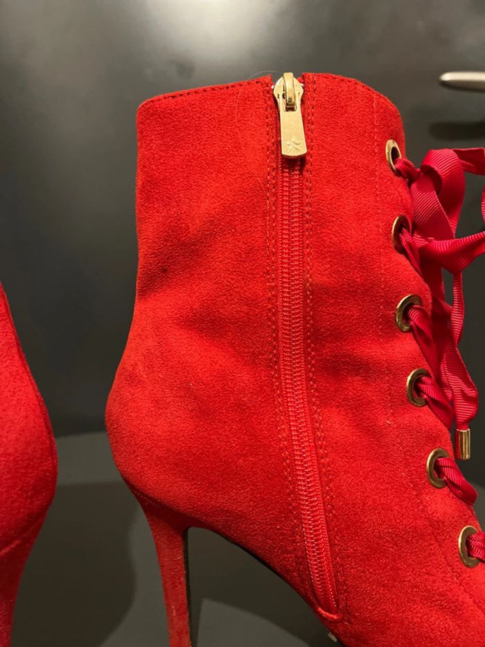 Magnifique bottines Primadonna rouge diabolique à lacets et fermeture éclair pointure 38 - photo numéro 6