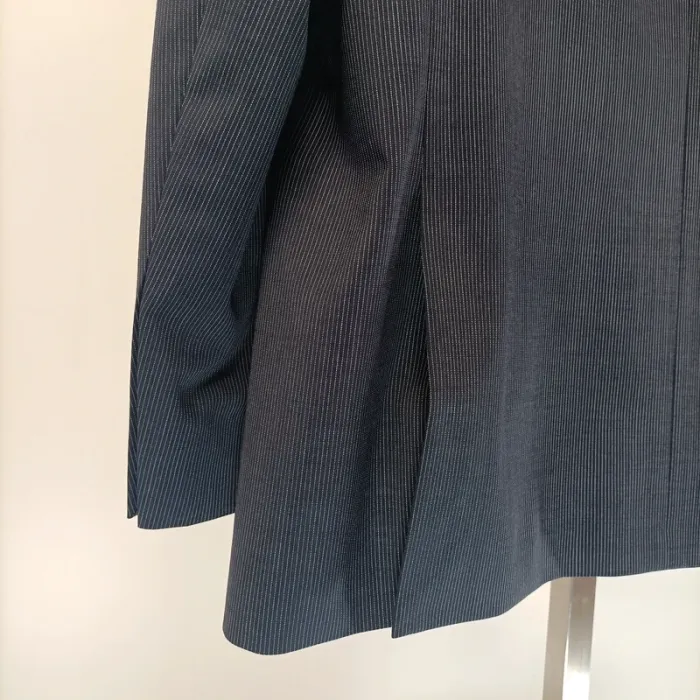Veste de costume bleue à fines rayures blanches Griffe Noire Taille 52 A469 - photo numéro 10