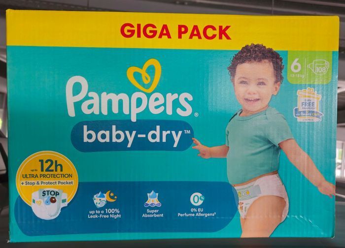 Pack pampers giga pack 108 couches baby dry giga pack Pampers