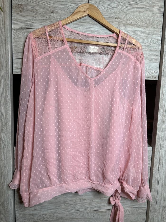 Blouse rose poudré - Taille 50