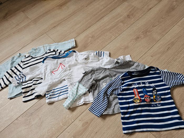 Lot 6 t shirt manches longues Impeccable 12 mois
