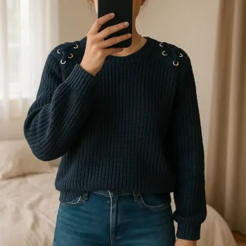 Pull marin femme Kiabi taille M bleu marine