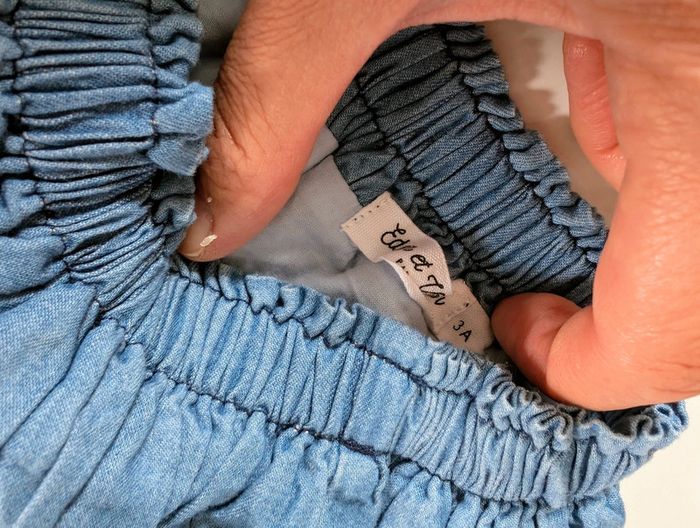 Ensemble jupe coton denim Eden et Victor - gilet argenté laine Sergent major 3 ans - photo numéro 2