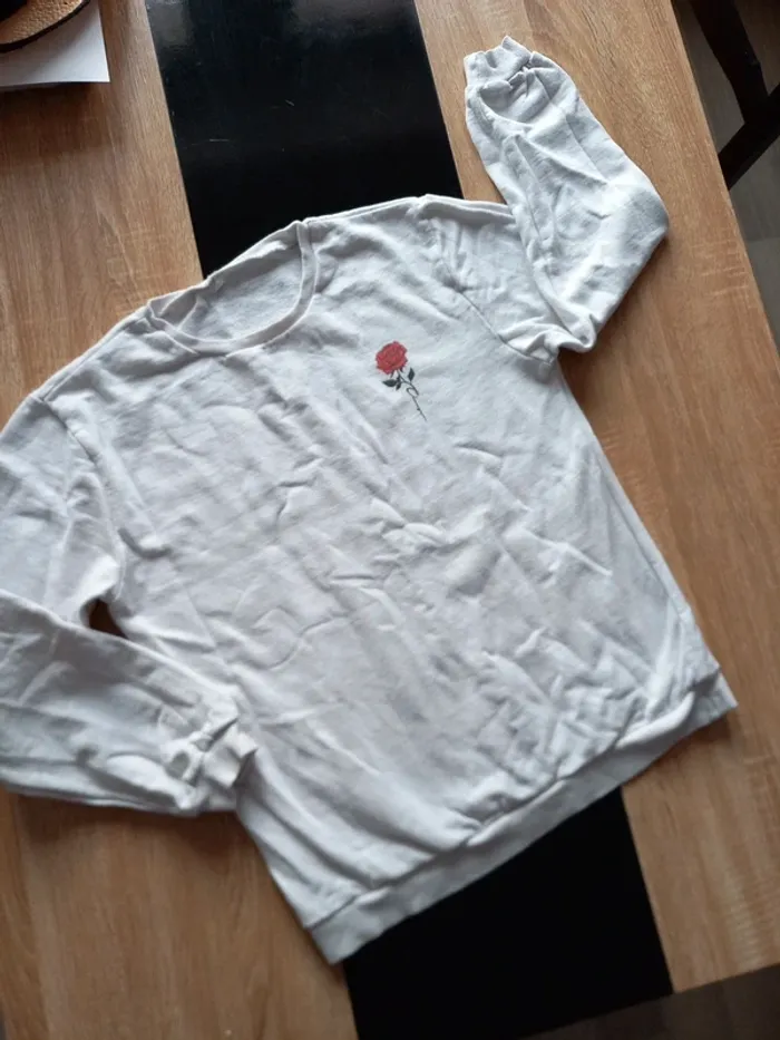 Pull blanc femme L - photo numéro 9