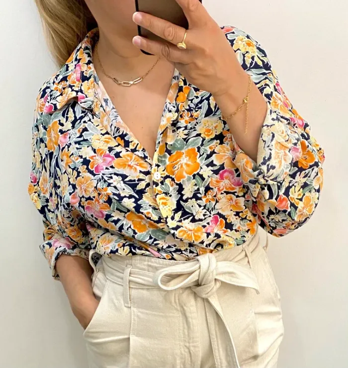 Chemise imprimée fleurs Taille 40