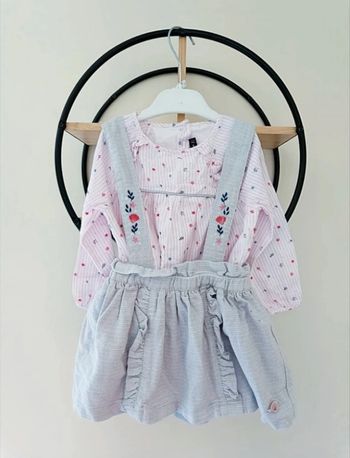 24 mois 2 ans ensemble sergent major blouse été jupe a bretelles 92 cm