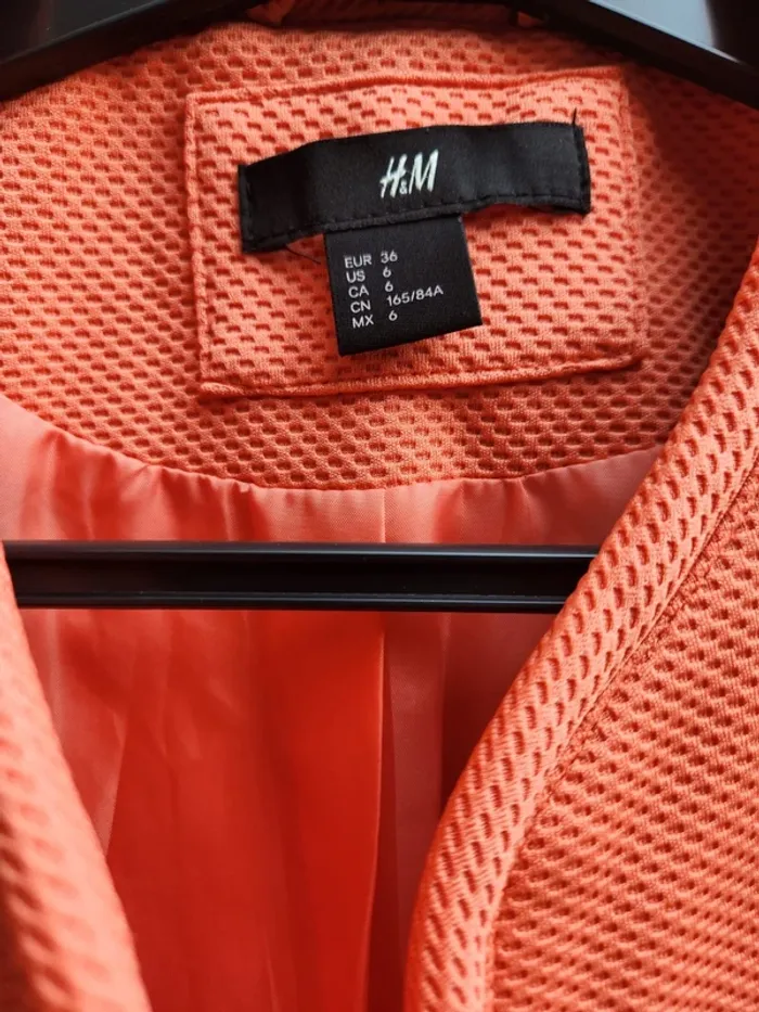 Blazer corail texturé H&M 36 - photo numéro 4