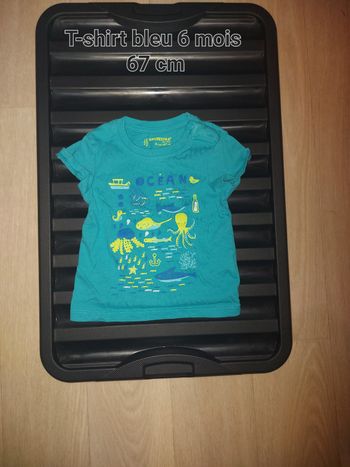 T-shirt bleu 6 mois 67 cm