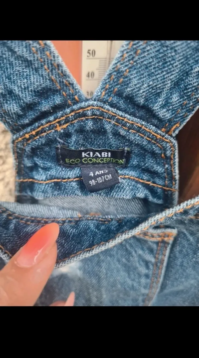 Salopette en jean pantalon 4 ans kiabi - photo numéro 4