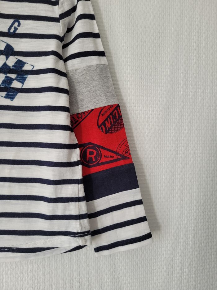 T-shirt rayé course IKKS 5 ans TBE - photo numéro 4