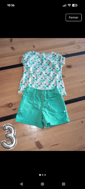 Ensemble short / tee-shirt fille 3 ans / 36 mois