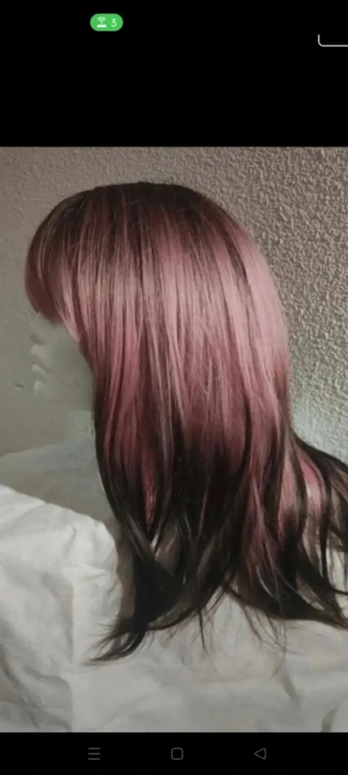 Perruque Naturelle Ombré Mèches Rose Pastel - photo numéro 6