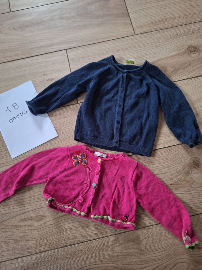 Lot 2 gilets 18 mois fille