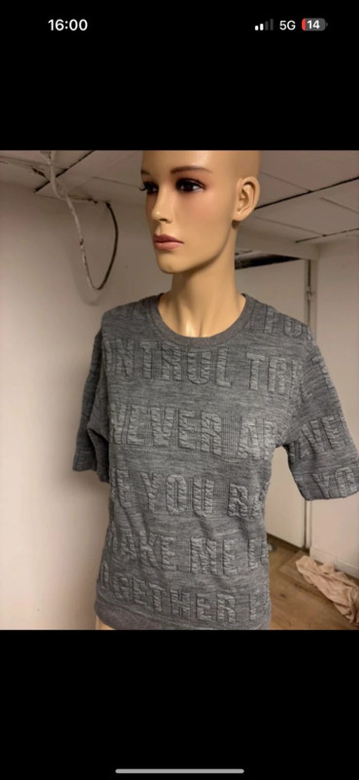 Sweat manches courtes gris Sandro - Taille 1 - photo numéro 7