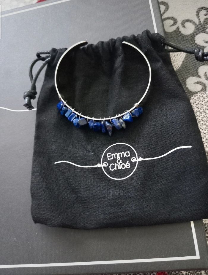 Manchette avec un rang de pierres Lapis Lazullis Emma &Chloé - photo numéro 4