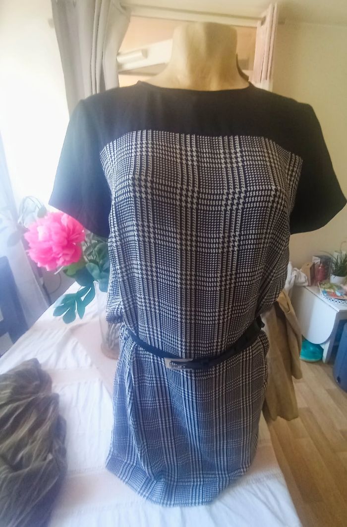 Robe Etam noir et blanche à carreaux