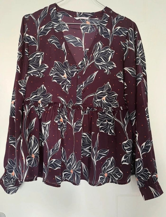 Blouse fluide à volants Camaïeu