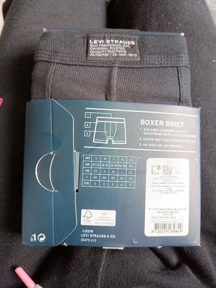 Boxers LEVIS en coton côtelé taille S coloris noir et gris - photo numéro 6