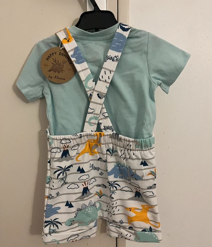 Salopette et tee-shirt garçon(9 mois),71 cm - photo numéro 2