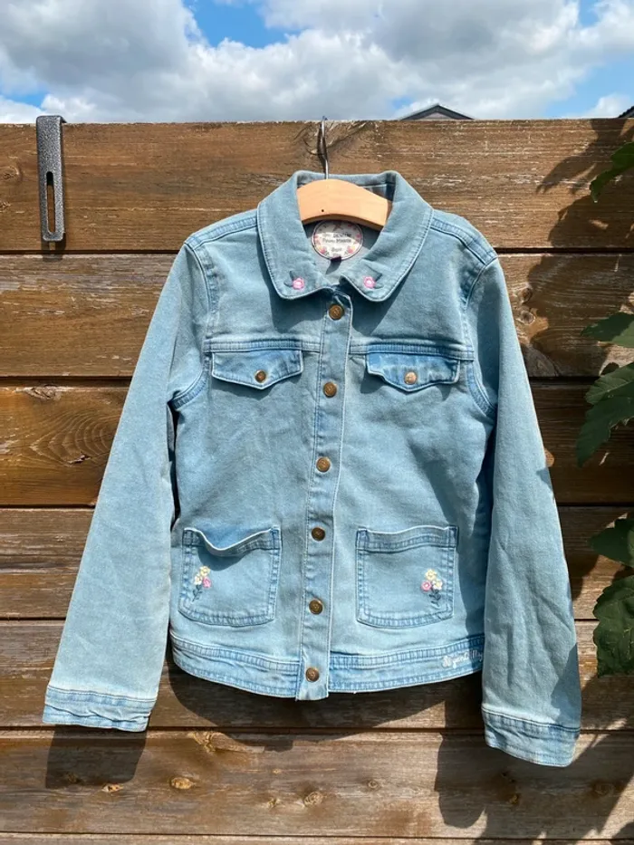 Veste jean fleurs fille 8 ans sergent major - photo numéro 3