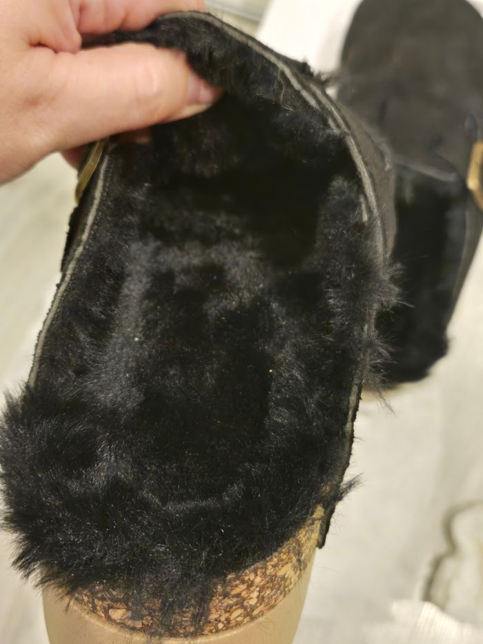 Mules noires fourrées à plateforme P38/39 neuves - photo numéro 7