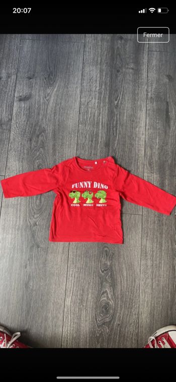 T-shirt fin manches longues  dino Orchestra taille 18 mois