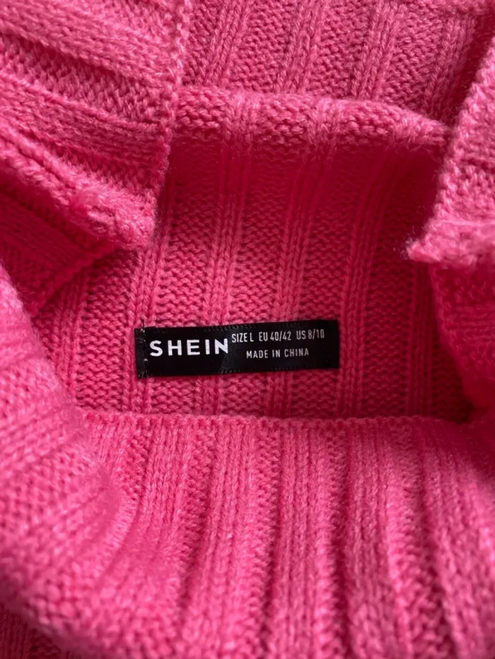 Pull col roulé rose vif SHEIN - photo numéro 6