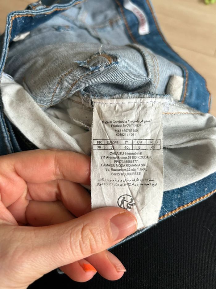 Jean à pois Camaïeu taille 36 - photo numéro 4