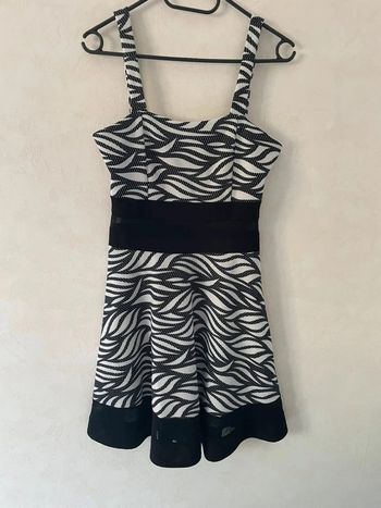 Sublime robe vintage à motifs zèbre noirs et blancs, fabriquée en France ! 🦓