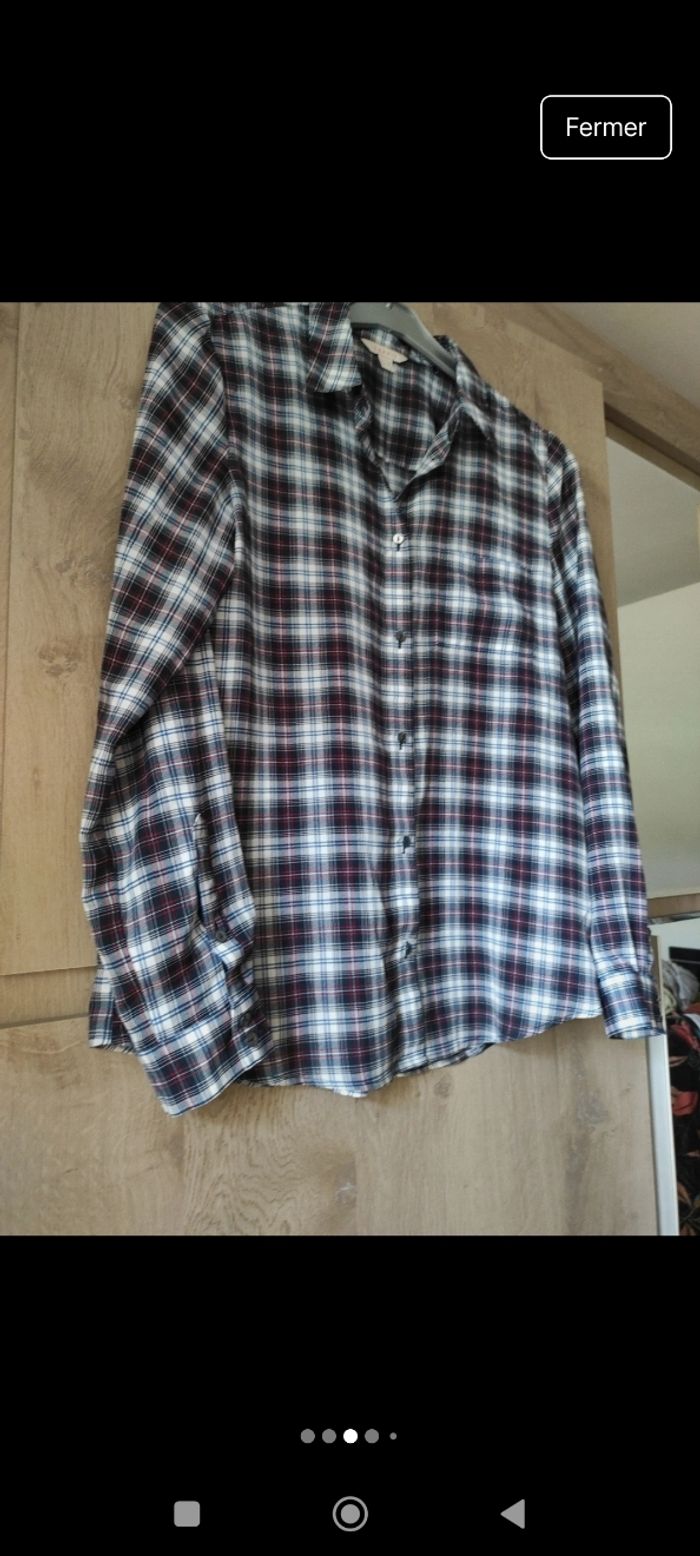 Chemise à carreaux femme Esprit taille 40 - photo numéro 3