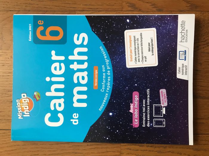Mathématiques - Mission Indigo 6ème - cahier d'activités avec corrigés - Hachette