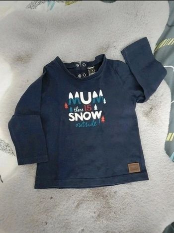 T.shirt col rond manches longues bleu marine Tape à l'oeil TAO 2 ans